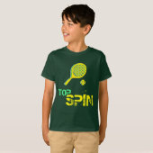 Tennis Sport Pop Kunst, Grün & Gelb Racket & Ball T-Shirt (Vorne ganz)