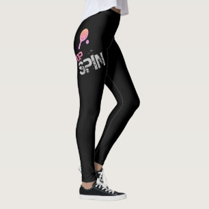 Tennis Sport Pop Kunst, Rosa Racket und Ball Leggings