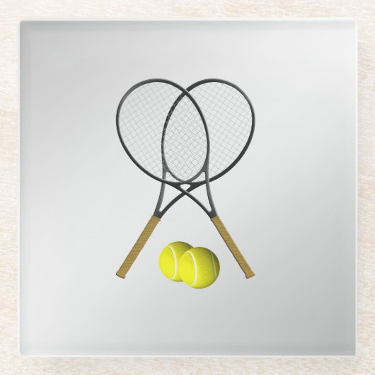 Tennis Sport Thema Glasuntersetzer (Vorderseite)