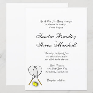 Tennis Sport Thema Hochzeit Einladungen