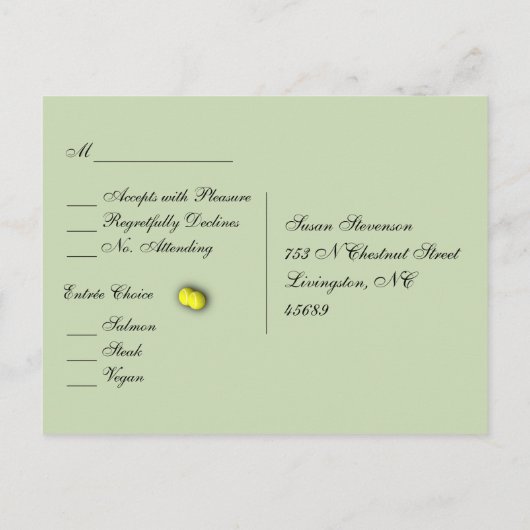 Tennis Sport UAWG Dinner Auswahl Postkarte (Rückseite)