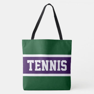 TENNIS Sportlich Lila Grün Weiß Sportlich Streifen Tasche