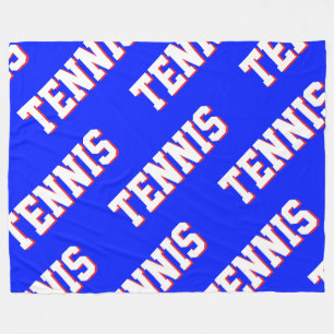 TENNIS Sportlicher Wiederholung Weiß Roter Text Au Fleecedecke