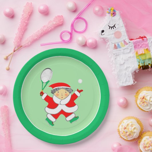 Tennis Sports Christmas Party Pappteller (Party)