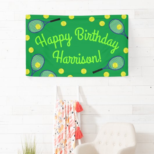 Tennis Sports Geburtstagsparty Banner (Insitu)