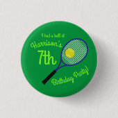Tennis Sports Geburtstagsparty Button (Vorderseite)
