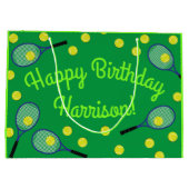 Tennis Sports Geburtstagsparty Große Geschenktüte (Rückseite)