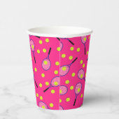 Tennis Sports Geburtstagsparty Pink Pappbecher (Rechts)