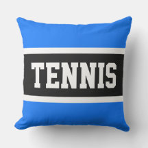 TENNIS Sporty 70er Bright Blue Schwarz-weiße Strei