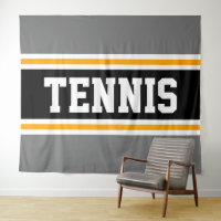 TENNIS Sporty Gray Black Yellow Racing Streifen