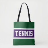 TENNIS Sporty Lila Green White Athletic Stripes Tasche (Vorderseite)