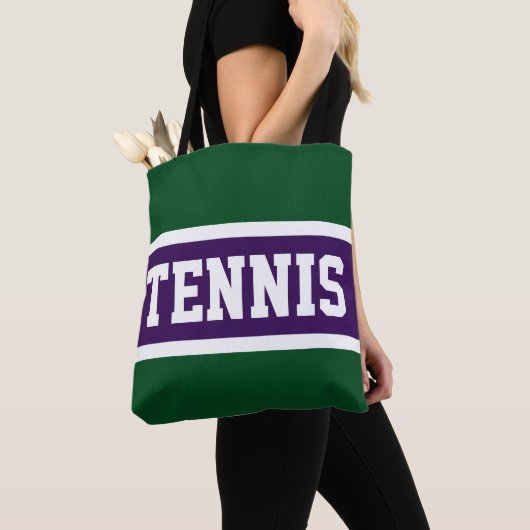 TENNIS Sporty Lila Green White Athletic Stripes Tasche (Von Nahem)