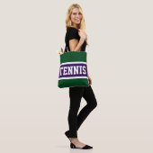 TENNIS Sporty Lila Green White Athletic Stripes Tasche (Am Model)