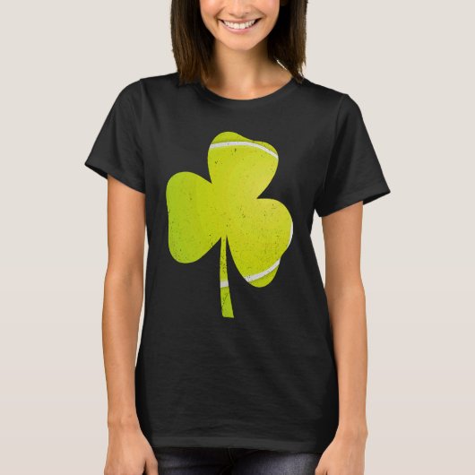 Tennis St Patricks Day  Distressed Irish Shamrock T-Shirt (Vorderseite)