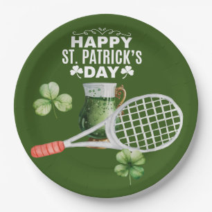 Tennis St. Patrick's Tag für Tennisspieler Pappteller