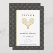 Tennis Star Party Einladung (Vorne/Hinten)