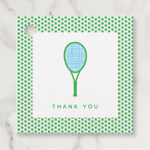 Tennis Star Sports Party in Grün und Blau Geschenkanhänger