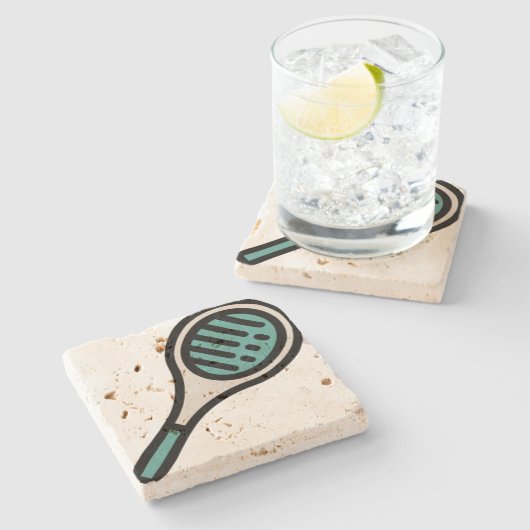 Tennis Steinuntersetzer (Seitenansicht)