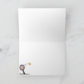 Tennis-Strichfigur-Mädchen-Gruß-Karte mit Umschlag Dankeskarte (Innenseite)