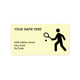 Tennis-Symbol Adressaufkleber