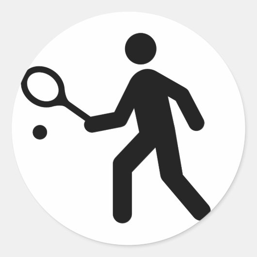 Tennis-Symbol-Sticker Runder Aufkleber (Vorderseite)
