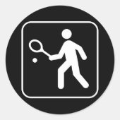 Tennis-Symbol-Sticker Runder Aufkleber (Vorderseite)