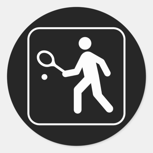 Tennis-Symbol-Sticker Runder Aufkleber (Vorderseite)