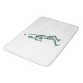 Tennis T Shirt - Spielerposition Balls Racket in Badematte (Schrägansicht)