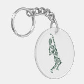 Tennis T Shirt - Spielerposition Balls Racket in Schlüsselanhänger (Vorderseite links)