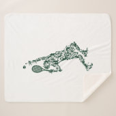 Tennis T Shirt - Spielerposition Balls Racket in Sherpadecke (Vorderseite (Horizontal))