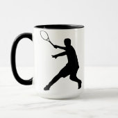 Tennis-Tasse mit Silhouette eines Spielers Tasse (Links)