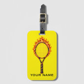 Tennis-Team-Feuer-Rakete Gepäckanhänger (Vorderseite Vertikal)