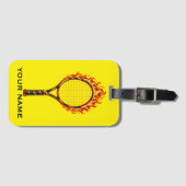 Tennis-Team-Feuer-Rakete Gepäckanhänger (Vorderseite (Horizontal))