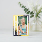 Tennis Team Trading Card - Gelbe schwarze Strahlen Telefonnummerkarte (Stehend Vorderseite)