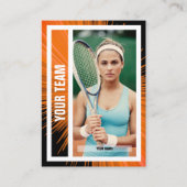 Tennis Team Trading Card - Orange/Black Rays Telefonnummerkarte (Vorderseite)