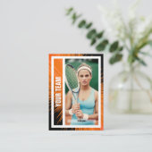 Tennis Team Trading Card - Orange/Black Rays Telefonnummerkarte (Stehend Vorderseite)