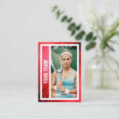 Tennis Team Trading Card - Red Rays Telefonnummerkarte (Stehend Vorderseite)