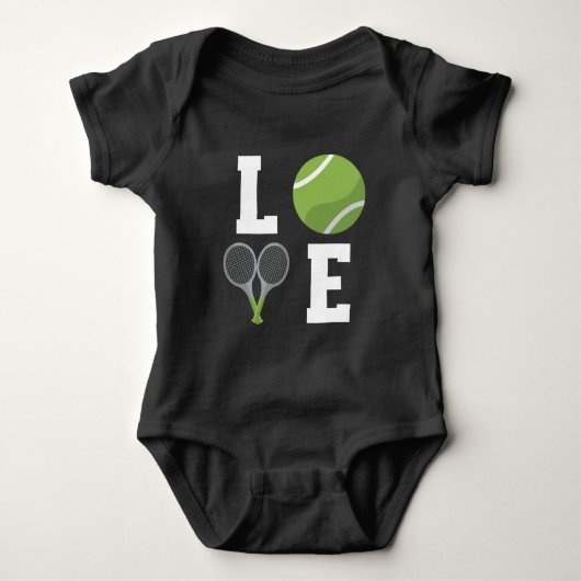 Tennis-Tennis-Ball und Rackets Baby Strampler (Vorderseite)