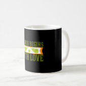 Tennis - Tennis beginnt mit Liebe Kaffeetasse (VorderseiteRechts)