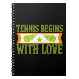 Tennis - Tennis beginnt mit Liebe Notizblock