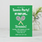 Tennis-Tennis-Party Einladung (Stehend Vorderseite)