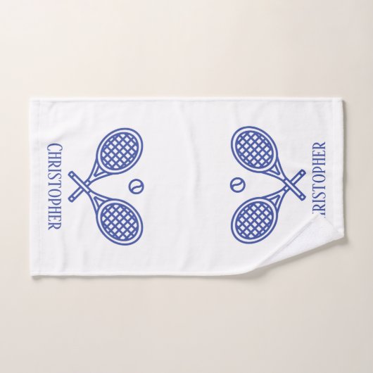 Tennis Thema Mit Monogramm Name Handtuch (Handtuch)