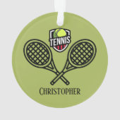 Tennis Thema Mit Monogramm Name Ornament (Rückseite)