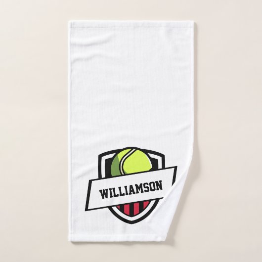 Tennis Thema Mit Monogramm Name Tennis Ball Handtuch (Handtuch)