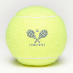 Tennis Thema Mit Monogramm Name Tennis Balls Tennisbälle<br><div class="desc">Single-Tennisspieler und Doppel-Mannschaften werden Liebe dieses Tennis-Thema entworfen. Modernes Logo-Design mit zwei Schlägern und einem Ball. Fügen Sie Ihren Namen hinzu,  um ein angepasstes Design zu erstellen.</div>