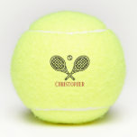 Tennis Thema Mit Monogramm Name Tennis Balls Tennisbälle<br><div class="desc">Single-Tennisspieler und Doppel-Mannschaften werden Liebe dieses Tennis-Thema entworfen. Modernes Logo-Design mit zwei Schlägern und einem Ball. Fügen Sie Ihren Namen hinzu,  um ein angepasstes Design zu erstellen. Stilvoll und perfekt für jeden Tennisspieler.</div>