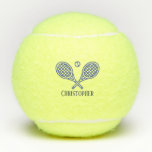 Tennis Thema Mit Monogramm Name Tennis Balls Tennisbälle<br><div class="desc">Single-Tennisspieler und Doppel-Mannschaften werden Liebe dieses Tennis-Thema entworfen. Modernes Logo-Design mit zwei Schlägern und einem Ball. Fügen Sie Ihren Namen hinzu,  um ein angepasstes Design zu erstellen. Stilvoll und perfekt für jeden Tennisspieler.</div>
