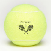 Tennis Thema Mit Monogramm Name Tennisbälle (Vorderseite)