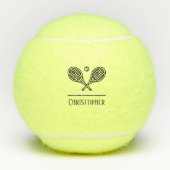 Tennis Thema Mit Monogramm Name Tennisbälle (Vorderseite)