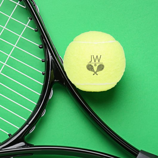Tennis Thema Modernes Mit Monogramm Tennisbälle